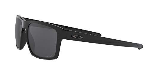 Oakley Men's Sliver (a) Polarized Iridium Rectangular Sunglasses, Polished Black, 57.01 mm