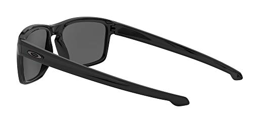 Oakley Men's Sliver (a) Polarized Iridium Rectangular Sunglasses, Polished Black, 57.01 mm