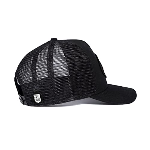 Oblack Gorras de Hombre Origins Black Gorras Mujer Beisbol Negra Ajustable con Visera y Rejilla Negra - Gorra Trucker