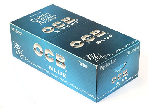 OCB - Papel para liar cigarrillos cortos X-Pert Blu - Caja de 50 librillos