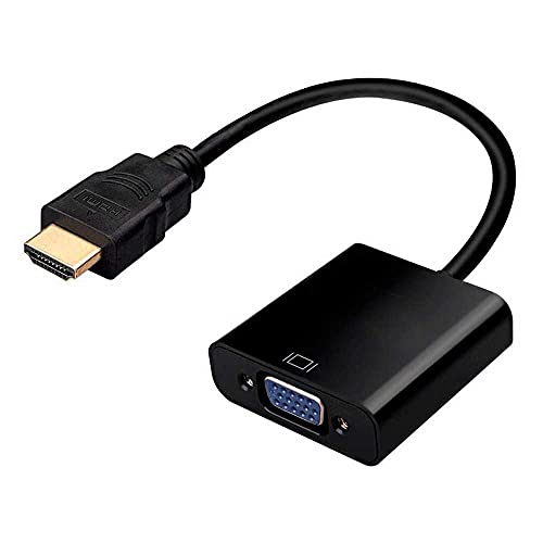 OcioDual Adaptador Conversor de Señal Video Cable de Entrada HDMI Macho a Salida VGA Hembra 1080p Negro para PC PS3 DVD Monitor