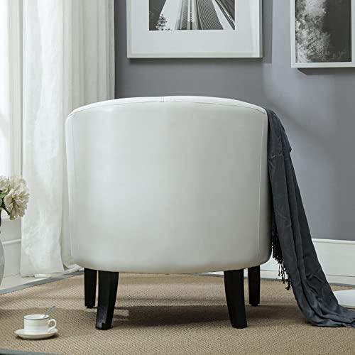 Office Chair Club Chair Tub Faux Leather Armchair Seat Accent Living Room White Desk Chair Gaming Chair