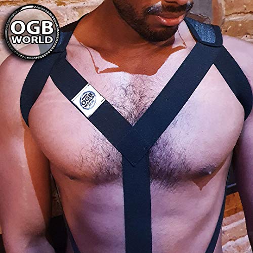 OGBWorld ARNÉS DE PECHO HOMBRE - Diseño CK - Espalda modelo S en tejano Gris (ESCKG-S)