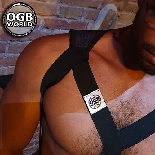 OGBWorld ARNÉS DE PECHO HOMBRE - Diseño CK - Espalda modelo S en tejano Gris (ESCKG-S)