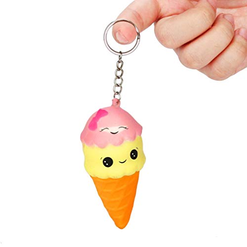 OHQ Colgante Juguetes Blandos Kawaii Squishy Perfumado Juguetes Antiestres Ice Cream Slow Creciente Scented Aliviar El Juguete De EstréS Regalos Gran PromocióN (Amarillo)