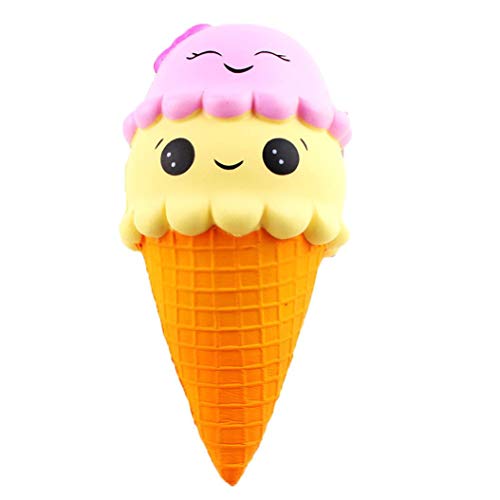 OHQ Colgante Juguetes Blandos Kawaii Squishy Perfumado Juguetes Antiestres Ice Cream Slow Creciente Scented Aliviar El Juguete De EstréS Regalos Gran PromocióN (Amarillo)