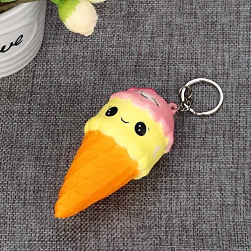 OHQ Colgante Juguetes Blandos Kawaii Squishy Perfumado Juguetes Antiestres Ice Cream Slow Creciente Scented Aliviar El Juguete De EstréS Regalos Gran PromocióN (Amarillo)