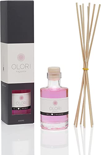 Olori Ambientador de hogar Mikado - Difusor de Varillas  - Rosa, 100ml - Natural, de Larga duración 2-3 Meses, con aceites Esenciales