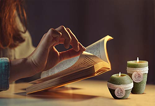 OM HOME Velas Perfumadas Sin Humo, Vela Aromática de Matcha, Velas Naturales con 30 Horas de Quema, Vela Grande Hecho a Mano en Forma de Manzana