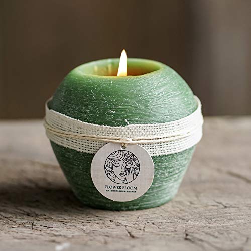 OM HOME Velas Perfumadas Sin Humo, Vela Aromática de Matcha, Velas Naturales con 30 Horas de Quema, Vela Grande Hecho a Mano en Forma de Manzana