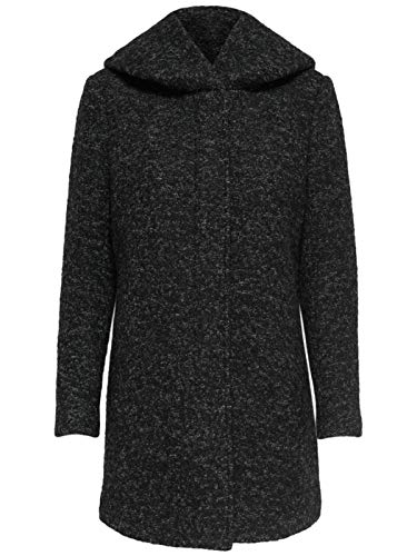 ONLY Onlsedona Boucle Wool Coat Otw Noos Abrigo, Negro (Black Detail:Melange), XL para Mujer