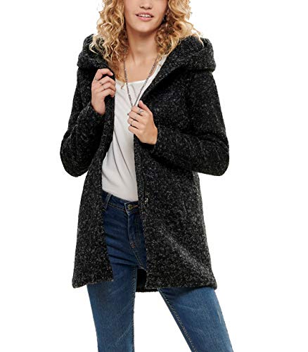 ONLY Onlsedona Boucle Wool Coat Otw Noos Abrigo, Negro (Black Detail:Melange), XL para Mujer