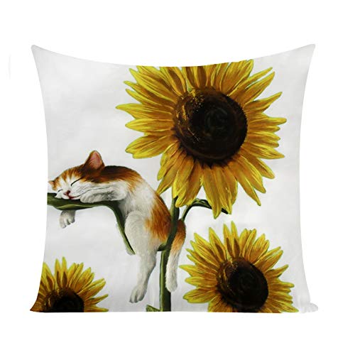 ONTWIE Federe per cuscini con girasoli, fodera per cuscino You Are My Sunshine con girasoli gialli Fodera per cuscino Decorativo per la casa per uomini/Donne/Ragazzi/Ragazze soggiorno Camera