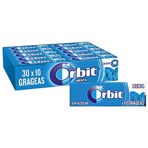 Orbit Chicles Sin Azúcar Sabor Menta, Fresco, Intenso y de Larga Duración en formato Gragea (30 x 10 chicles)