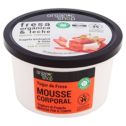 ORGANIC SHOP Mousse Corporal Yogur DE Fresa 250ml, Estándar, Único