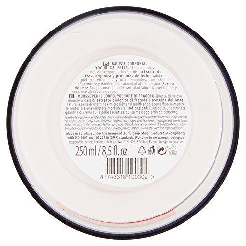 ORGANIC SHOP Mousse Corporal Yogur DE Fresa 250ml, Estándar, Único