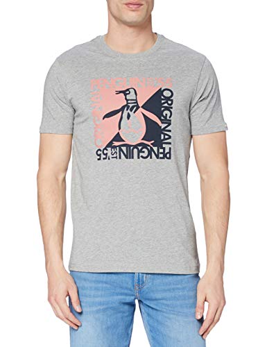 ORIGINAL PENGUIN Half & Half Pete tee Medio & Medio, 080 Rain Heather, M para Hombre