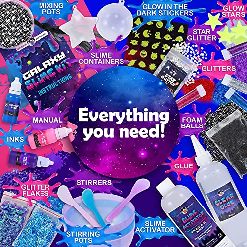 Original Stationery Galaxy Slime para Niños Kit Galaxy Slime Estrellas Que Brillan en la Oscuridad Slime para Hacer Slime Brillante y Galáctico!