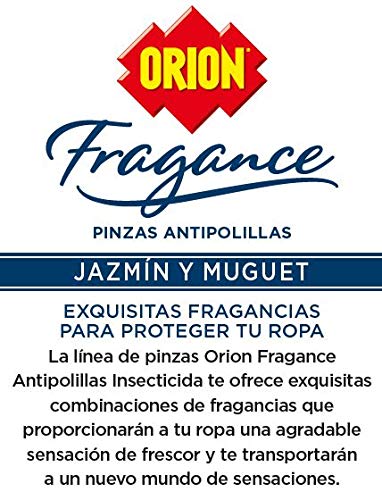 Orion Fragance - Pinzas Ambientadoras Antipolillas para Armarios, Aroma Jazmín y Muguet - 2 Pinzas