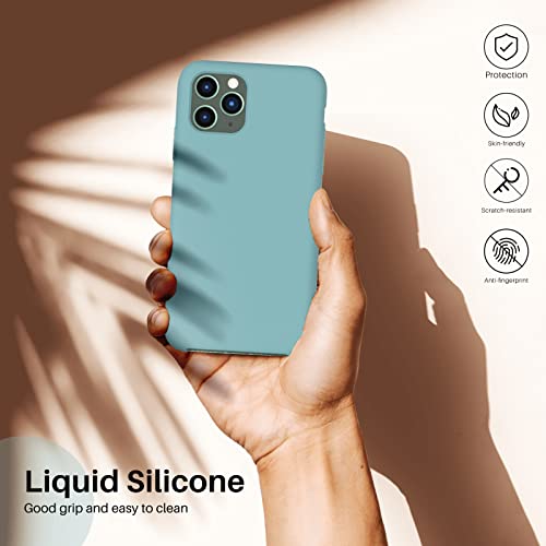 ORNARTO Funda Silicone Case para iPhone 11 Pro, Carcasa de Silicona Líquida Suave Antichoque Bumper para iPhone 11 Pro (2019) 5,8 Pulgadas-Cactus