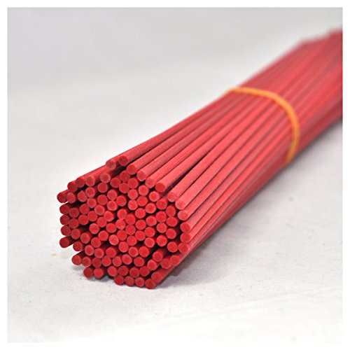 Ougual 100 varillas de repuesto para difusor de fibra para fragancia aromática (30 cm x 3 mm, rojo)