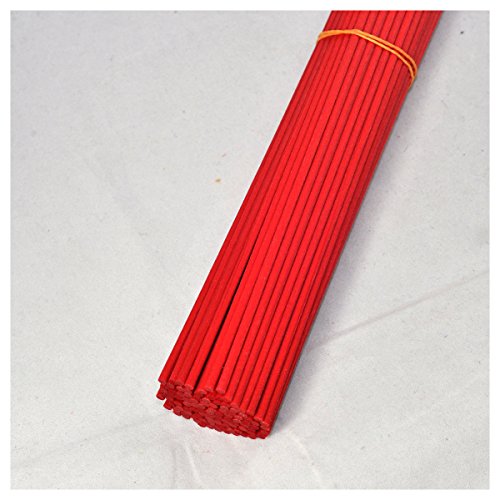 Ougual 100 varillas de repuesto para difusor de fibra para fragancia aromática (30 cm x 3 mm, rojo)
