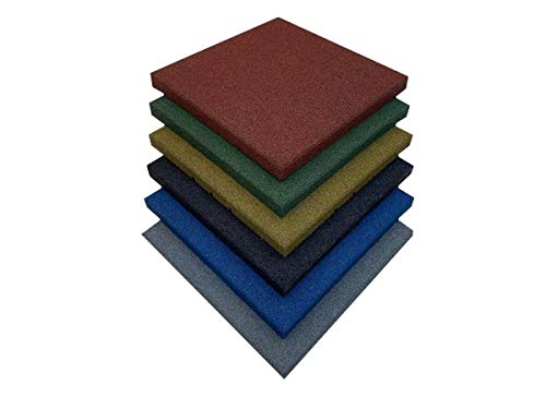 Pack x4 losetas de caucho especial para gimnasios y parques infantiles | 50 x 50 x 4 cm| Suelos para parques infantiles (Negro)