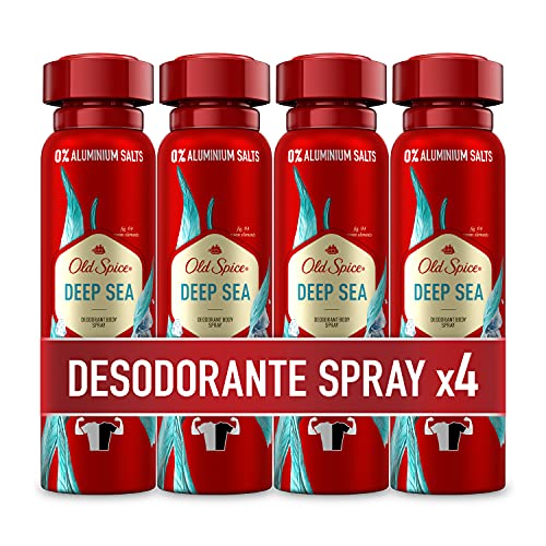 PACK X4 Old Spice Deep Sea Spray Corporal Desodorante Para Hombres 150 ml