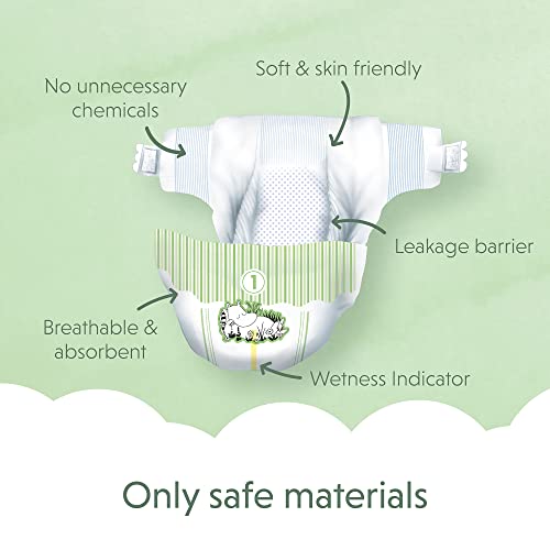 Pañales ecológicos Muumi Baby para recién nacidos, talla 1, 2-5 KG, 25 pañales sensibilidad premium