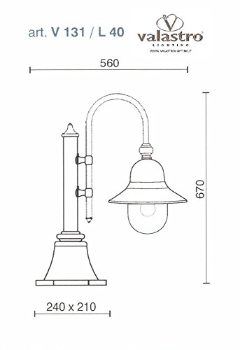 Panarea V131 _ L40 – Grazioso lampioncino 1 luz de aluminio H 67 cm – para columna negro (N) – disponible en otros colores – Fabricado en Italia de valastrolighting – consigliata