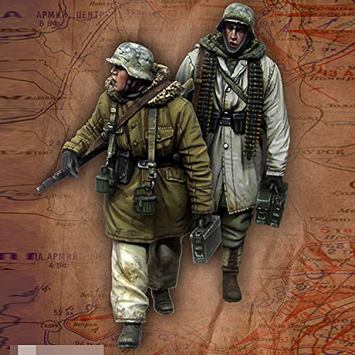 PANGCHENG Figura Modelo de Resina 1/35 GK Soldier MG Team. Kharkov 1943 WWII Military Theme Kit sin Montar y sin Pintar