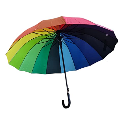 Paraguas Semiautomático Arco Iris Super Resistente Antiviento/Paraguas de moda mujeres y hombres