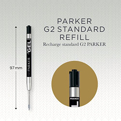 Parker recambio para bolígrafo de tinta de gel y punta mediana, negro, paquete de 2