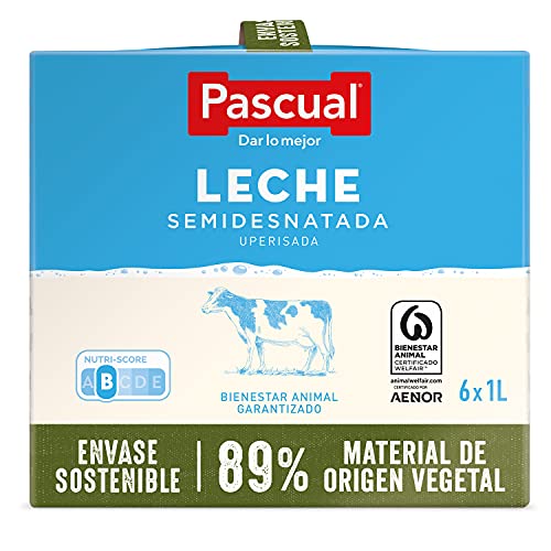 Pascual – Leche Semidesnatada Bienestar Animal – 6 x 1L