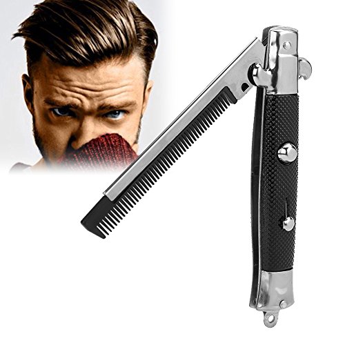 Peine plegable, cepillo para el cabello para hombres, cepillo para peinado y secador de pelo, peine Switchblade, cepillo de ventilación para el peinado diario, antiestático