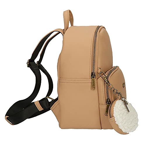 Pepe Jeans Bianca Mochila Casual Beige 19x26x10 cms Piel sintética 4,94L