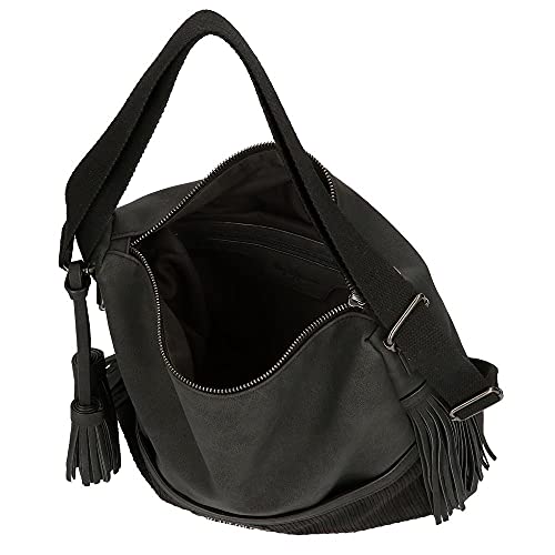 Pepe Jeans Cote Bolso Mochila Negro 35x34x8 cms Piel sintética