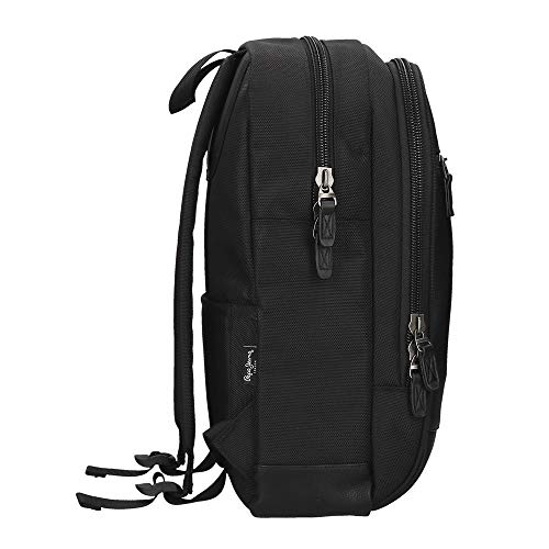 Pepe Jeans Counter Mochila para Portátil 15,6" Negro 28x40x14 cms Poliéster y PU 15,68L