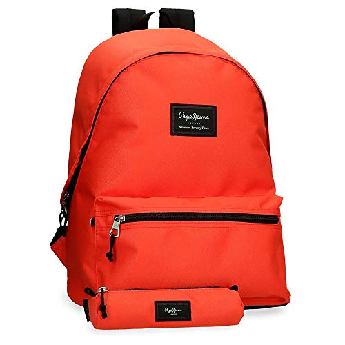 Pepe Jeans Mochila Estuche Aris, Color Naranja, 31x44x17,5 cms