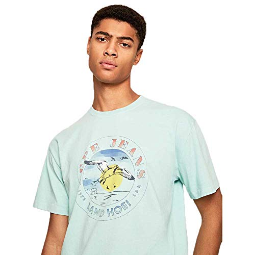 Pepe Jeans Murray Camiseta, Azul (Dark Acqua 518), X-Large para Hombre