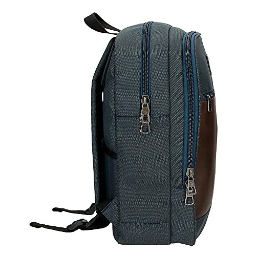 Pepe Jeans Scratch Mochila para Portátil Adaptable 15,6" Azul 28x40x14 cms Poliéster 15,68L