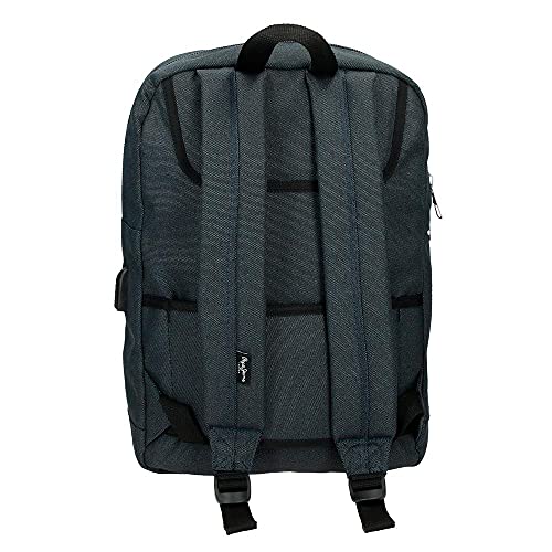 Pepe Jeans Scratch Mochila para Portátil Adaptable 15,6" Azul 28x40x14 cms Poliéster 15,68L