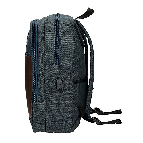 Pepe Jeans Scratch Mochila para Portátil Adaptable 15,6" Azul 28x40x14 cms Poliéster 15,68L