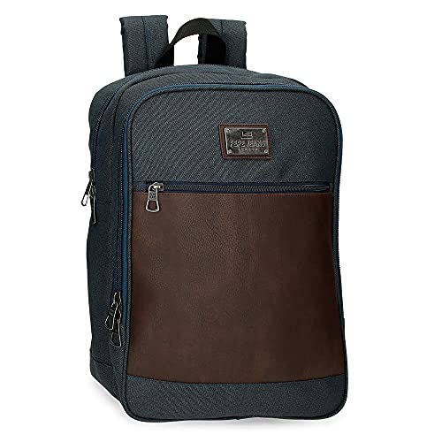 Pepe Jeans Scratch Mochila para Portátil Adaptable 15,6" Azul 28x40x14 cms Poliéster 15,68L