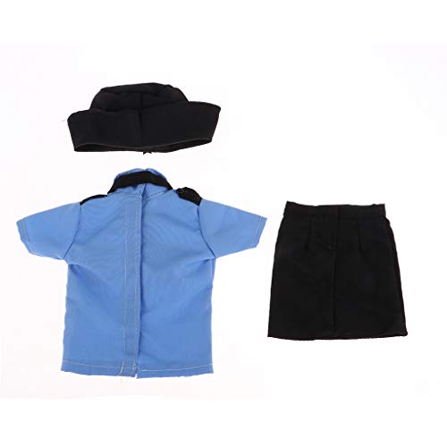 perfeclan Traje de Uniforme de Trabajo de Muñeca BJD 1/3, Ropa de Mujer Policía Y Corbata de Gorra para La Noche Lolita para Muñeca , Ropa de Fiesta de C