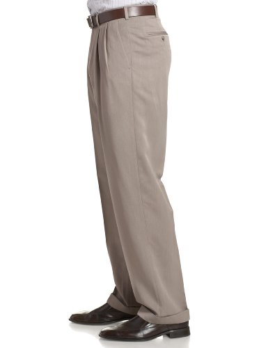 Perry Ellis Big & Tall Portfolio Micro Melange Pantalón para hombre - Beige - 40W x 36L