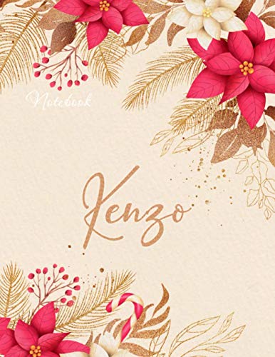 Personalized Writing Notebook Journal for Kenzo Name Flowers Color Cover: Passion, 21.59 x 27.94 cm, 8.5 x 11 inch, A4, Money, Budget, Journal, Journal, Over 110 Pages, To Do