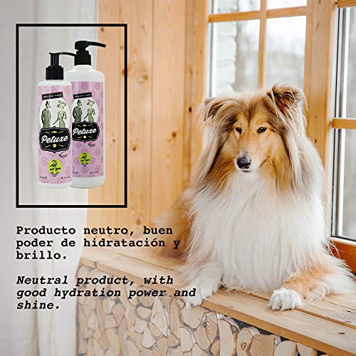 Petuxe Mascarilla para Mascotas. Mascarilla Vegana Perros. Mascarilla Gatos. Todas Las Razas. Todo Tipo de Pelo. Hidratación y Brillo. con Aloe Vera - 300 ml