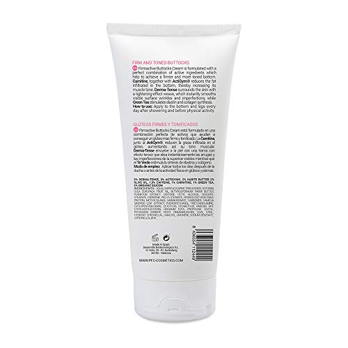 PFC Cosmetics - Crema Reafirmante para Gluteos Firmactive Buttocks Cream 200ml con Derma Tense Actigym® Manteca de Karité Aceite de oliva Cafeina Carnitina Té Verde para el Cuidado Corporal.