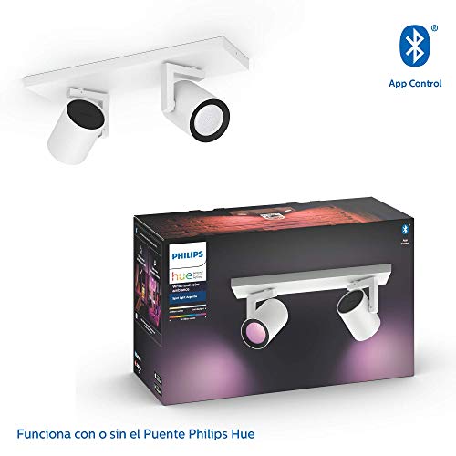 Philips Hue – Lámpara inteligente, Hue Argenta, Foco LED Inteligente, Luz Blanca y de Colores, Compatible con Alexa y Google Home, Color Blanco